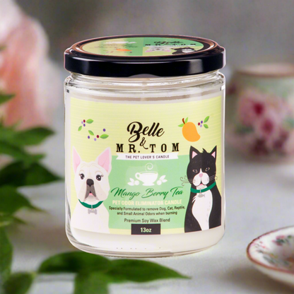 *Mango Berry Tea: Pet Odor Eliminator Candle (13oz)