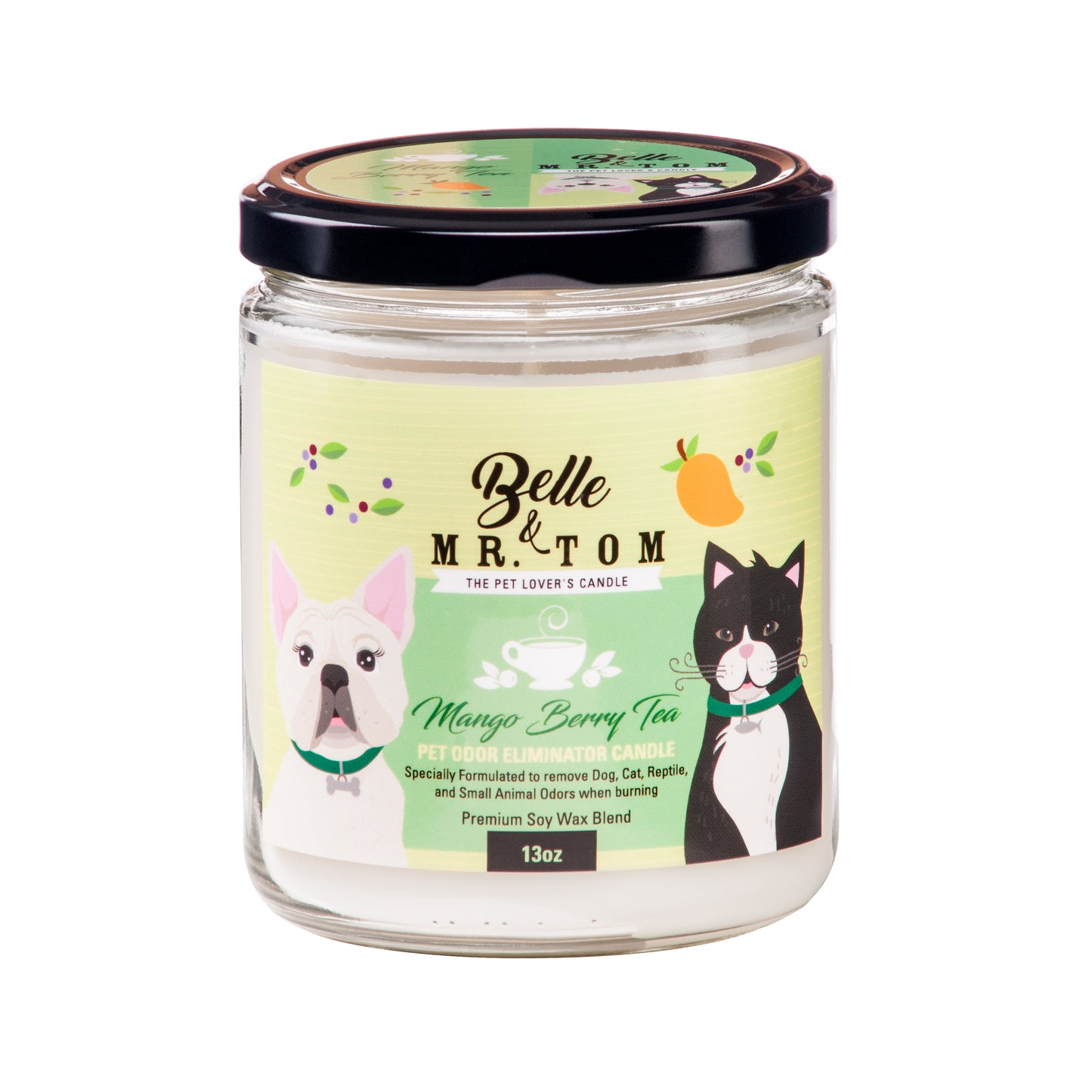 *Mango Berry Tea: Pet Odor Eliminator Candle (13oz)